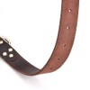 DAIHAQIKO Leather Dog Collar Genuine Leather Alloy Hardware Double D-Ring