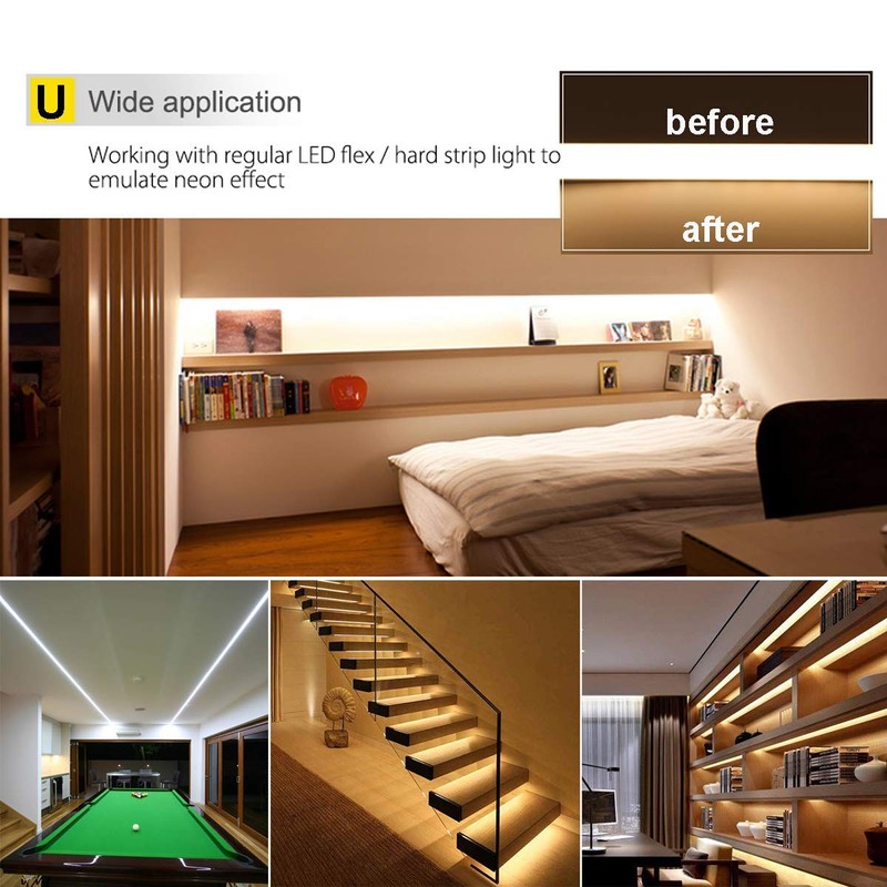 StarlandLed Black Aluminum Channel 10Pack 3.3Ft/1M For 16mm Wide Strip,