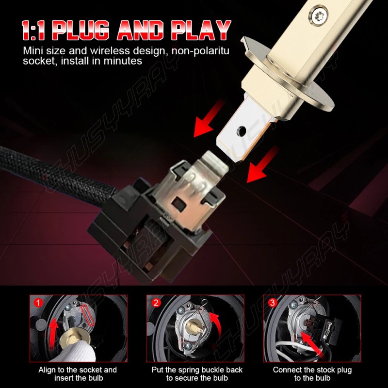 CHUSYYRAY 4x H1 H11B LED Combo Bulbs Headlight High-Low Beam