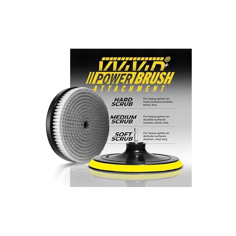 VViViD Drill Backing Plate + Power Scrub Brush Attachment, 150mm