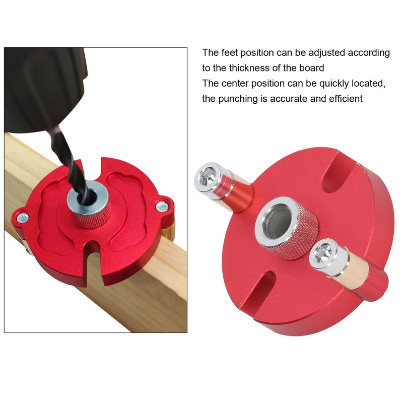 Self Center Dowel Jig Aluminum Alloy Hole Puncher Locator Precise