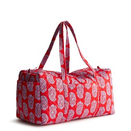 Vera Bradley Women's Cotton Large Original Duffel, Iconic Paisley Gogi Berry Red, One Size