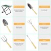 7 Piece Garden Tool Set Including Folding Stool with Tool