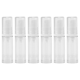 VOCOSTE 6pcs Airless Pump Bottles, Clear Airless Cosmetic Pump Bottles, 0.16 Oz 5ml Travel Pump Bottle Dispenser for Foundation