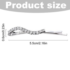 JRYXDS Crystal Hair Pins, 4 Pieces Shiny Hair Clips, Rhinestone Bobby Pin, Metal Hair Accessories for Girls, Women, Party, Wedding, Daily Dress, Luxurious Bling Diamond Hair Clips, Wedding