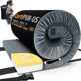 CYMULA CertiPUR-US Memory Foam Camping Mattress 2 Person, Portable Foam Sleeping Pad for Camping, Roll up Sleeping Mat for Adults Floor Mattress Guest Floor Bed for Sleepover, Car, Tent SUV Mattress