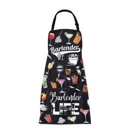 ENSIANTH Bartender Aprons with Pockets Bartender Gifts for Cocktail Lovers Barman Apron Mixology Bartending Gift for Mixologists (bartender apron)