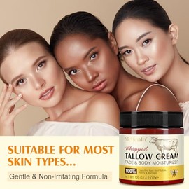 Meifenla Sarga de ternera para la piel, crema de sebo y miel hidratante facial natural de sarga, bálsamo hidratante de ternera profundamente hidratante para el cuidado de la piel de la cara y el cuerpo