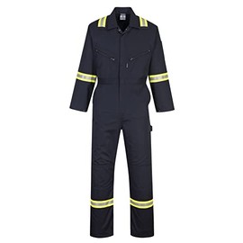 Portwest F128 Iona Xtra Reflective Coverall Navy, Small