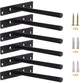 Heavy Duty Floating Shelf Bracket (Set of 6) – Solid Steel Blind Shelf Supports - Hidden Brackets for Floating Wood Shelves - Ideal for Cedar Wood Blocks & Mantels（Large Size）