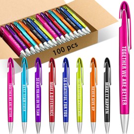 Lincia 100 Pcs Employee Appreciation Ballpoint Pens Bulk Quotes Pens Bulk Inspiration Gifts Retractable Medium Point Pens with Black Ink Thank You Gifts for Graduation, Nurses Day, Mother's Day