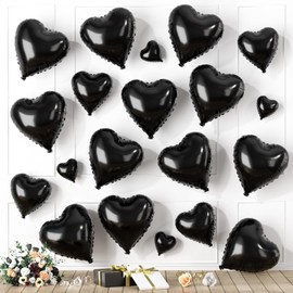 Saxuxu Red Heart Balloons, 20 Pcs 5/10/18 inch Heart Shaped Foil Love Balloons for Valentine's Day, Wedding, Engagement, Bridal Showers, Anniversary Celebrations