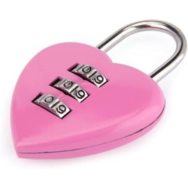 1pc Pink Love Heart Shape Combination Padlock for Girls Women,Mini 3-Digit Password Resettable Code Locker Lock for School,Locker Lock,Combination Padlocks,Padlocks and Hasps
