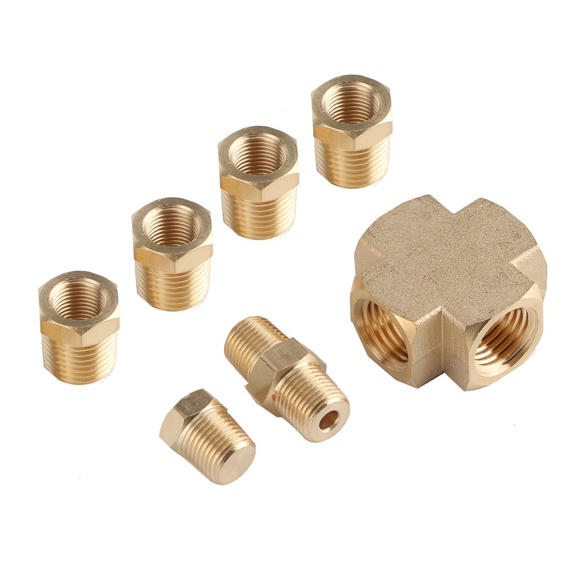 Sensor Adapter Distributor Oil Pressure Temperature Connector 1/8in‑27 NPT 1/4in‑18