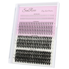 Lash Clusters Individual Lash Extensions DIY Multi-type Faux Mink Lash Tray Bottom, 7D Spike, 30D+40D Clusters Natural Eyelashes for Self Application (B-7D-30/40D)