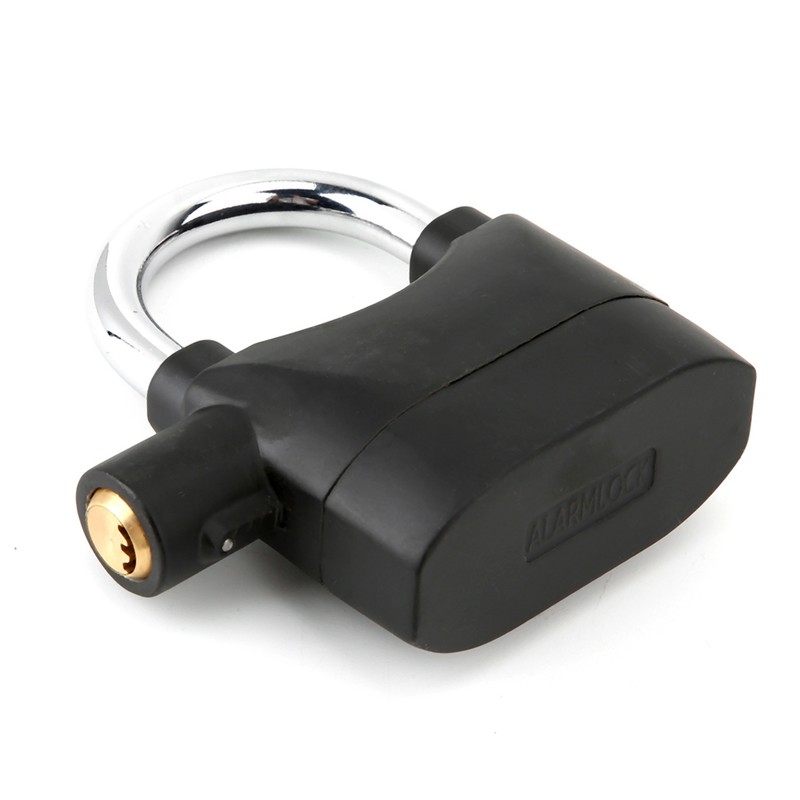 Black Anti Theft Security Padlock Waterproof Siren Alarm Lock for
