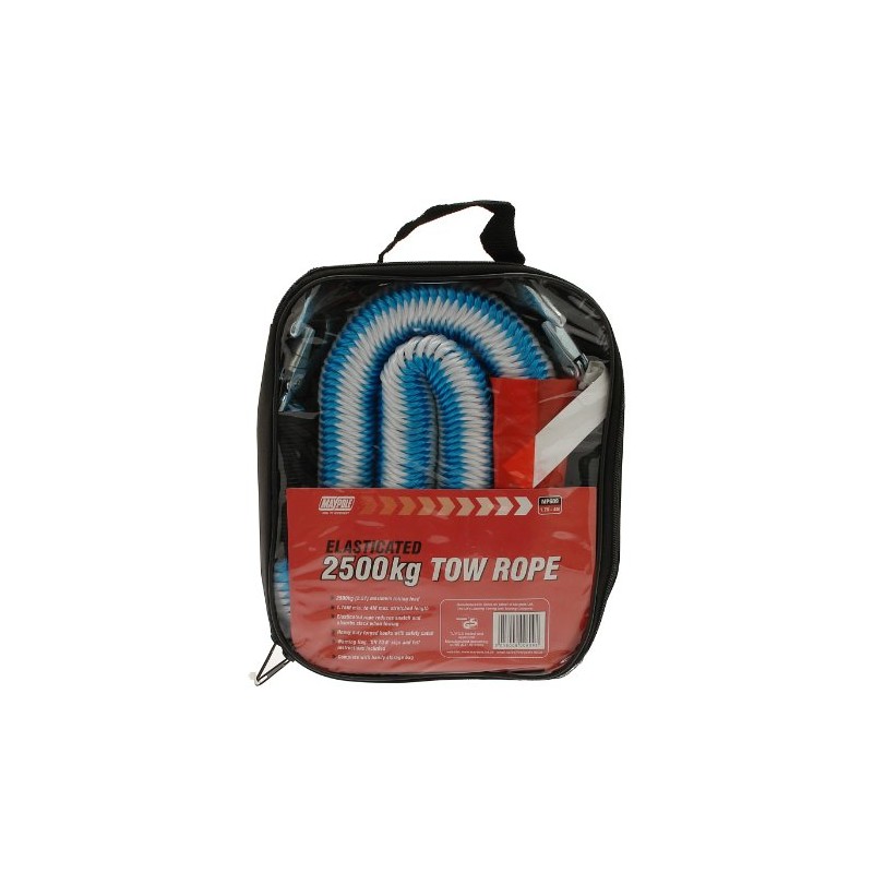 Maypole Heavy Duty 4m Elasticated Tow Rope 2500kgs with Forged