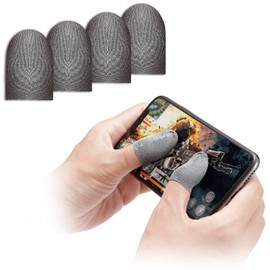 Elecom P-GMFF02F4SV Wilderness Action PUBG Finger Sack for Smartphone Games, Hand Sweat Protection, Silver Fiber for More Sensitive Control, One Size Fits Most, 4 Pieces