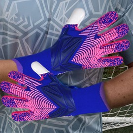 OLYSPM Goalkeeper Gloves Children's Goalkeeper Gloves Men with Non-Slip Latex Palm, Children's Goalkeeper Gloves with Breathable, Abrasion-Resistant, Super Grip, Size 6/7/8/9/10