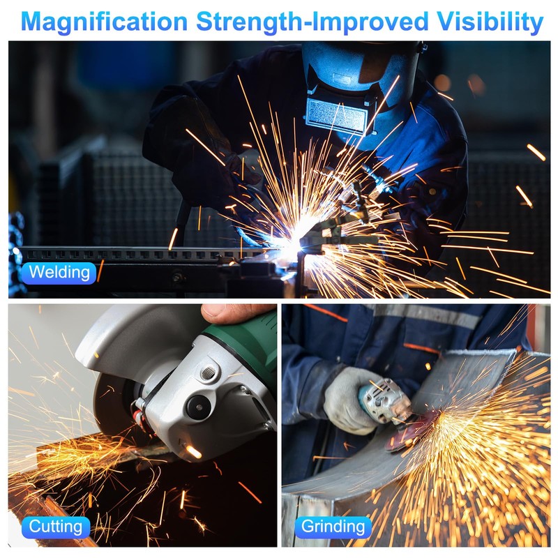 PATIKIL Magnification Welding Lens, 5 Pack 1.0/1.5/2.0/2.5/3.0 Diopter 2x4.25" PC