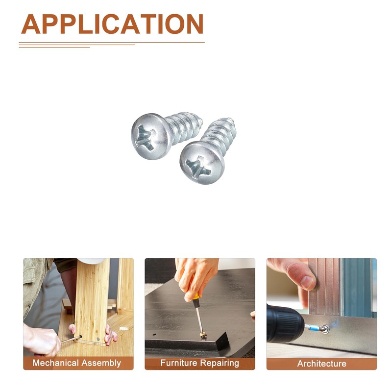 DTGN #6x1/2" Phillips Pan Head Self-tapping Screw - 100Pack -