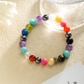AYWFCBF Healing Crystal Bracelet for Women 8mm/6.5" Natural Gemstone Bead Bracelet Handmade Stretch Bracelet Birthday Giftsfor Women Men