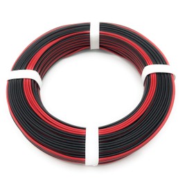 BELI-BECO L2218/25 Cable - Copper Stranded Wire 2 x 0.14 mm² (1 x 18 x 0.10 mm) - Twin Cable - 25 m Ring (Red-Black)