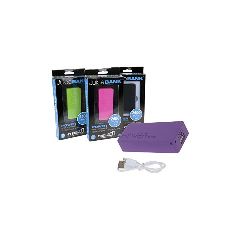 PMS JUICE BANK PHONE CHARGER 1xAMP 2400MAH IN PTD WINDOW