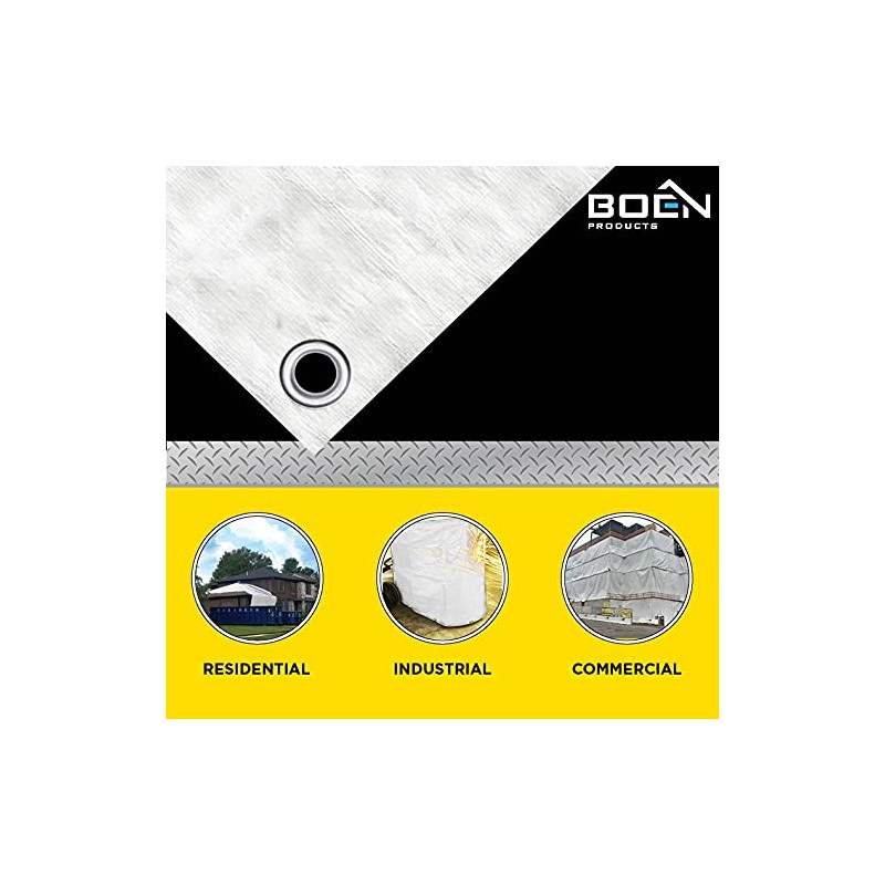 Fire Retardant Construction tarp with Reinforced Corners, Waterproof, UV Resistant