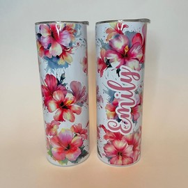 Hibiscus flower 20oz tumbler - Personalization: No personalization