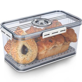 Dorkis 33 x 16 x 18 cm Registro de Tiempo para Pan Casero, Caja de pan para Encimera de Cocina, Recipientes de Pan Hermético, Recipiente de Almacenamiento de Pan con Tapa Hermética