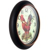 Infinity Instruments Red Rooster Silent Sweep 12 inch Wall Clock
