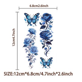 Flower Temporary Tattoos for Kids10 Sheets Birthday Party Favors Decorations Supplies Leaves Butterflies Rose Flower Colored Floral Fake Tattoo Stickers for Girls Boys School Rewards Gifts