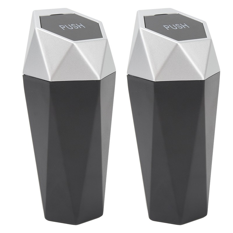 2Pcs Car Trash Can with Lid Waterproof Decorative Automotive Portable