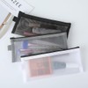 5Pcs Mesh Zipper Pencil Pouch Set, Black Nylon Pencil Case