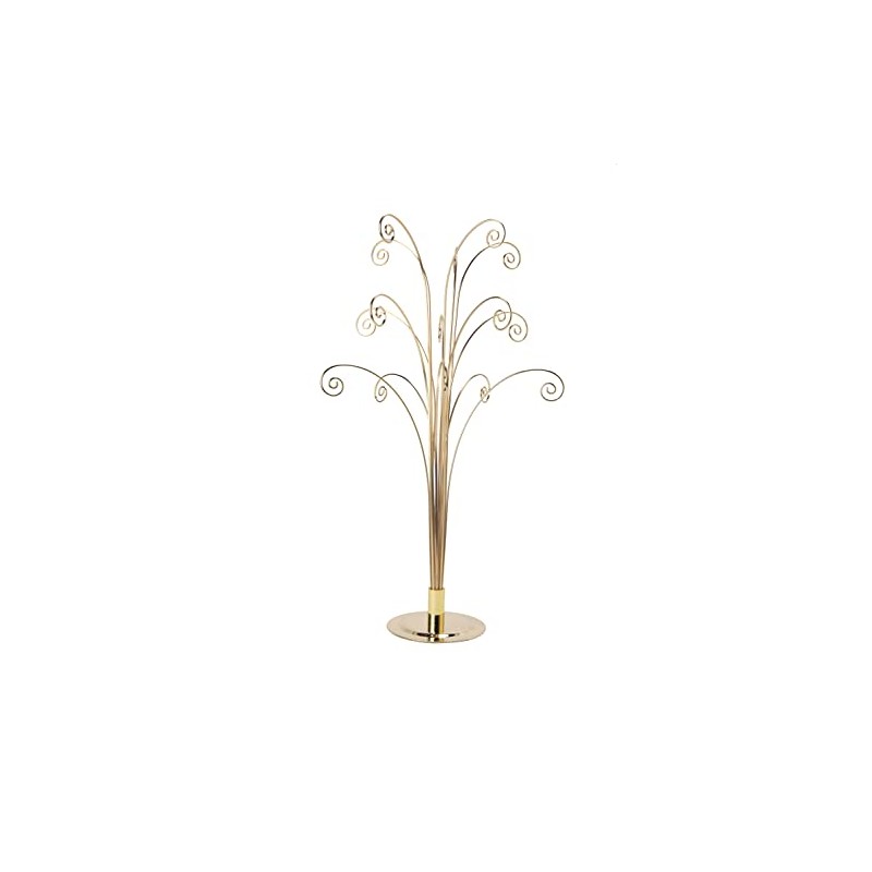 Creative Hobbies 20 Inch Tall Ornament Display Tree, Bright Brass