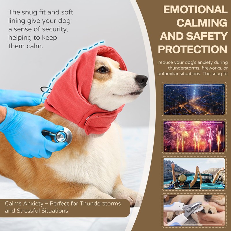 AOOLMOL Dog Head Ear Warp Relief Ear Muffs Noise Protection