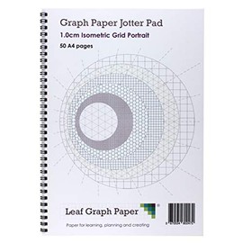 A4 Isometric Graph Paper 10mm 1cm, Jotter Pad 50 Portrait Pages, Wire Bound