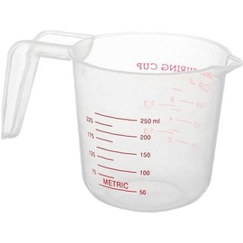 250ML Plastic Measuring Cup with Scale Handle Transparent Measuring Cups Nesting Stackable Container for Liquids Dry Solid Professional Process