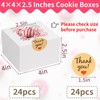 WINKIO WINKIO 24pcs White Cookie Boxes, 4x4x2.5 Inches Bakery Boxes
