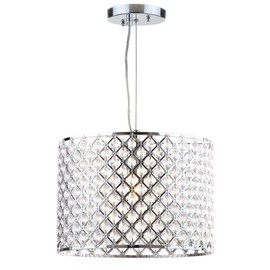 Safavieh Lighting Collection Silva Beaded Diamond Pendant 12-inch Chrome