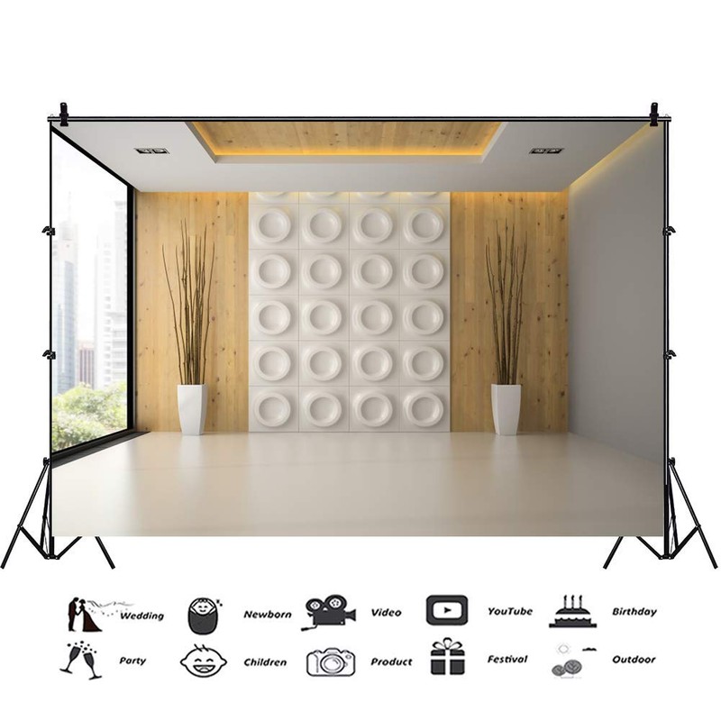 CSFOTO 10x7ft Office Backdrop French Windows Business Room Workplace Screen