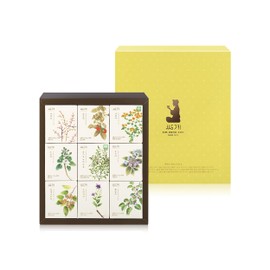 Ssanggye Classic Teabox Gift Set 1.51oz. (45 counts, 9 flavors x 5EA) Herb Floral Blended Signature Mulberry/Chrysanthemum/Persimmon Leaf/Red Bellflower/Burdock/Green/Hydrangea/Oriental Raisin Tree/Pumpkin&Red Bean Korean Tea Sampler