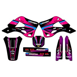 1999-2002 KX 125 Surge Pink Senge Graphics Base Kit Compatible with Kawasaki