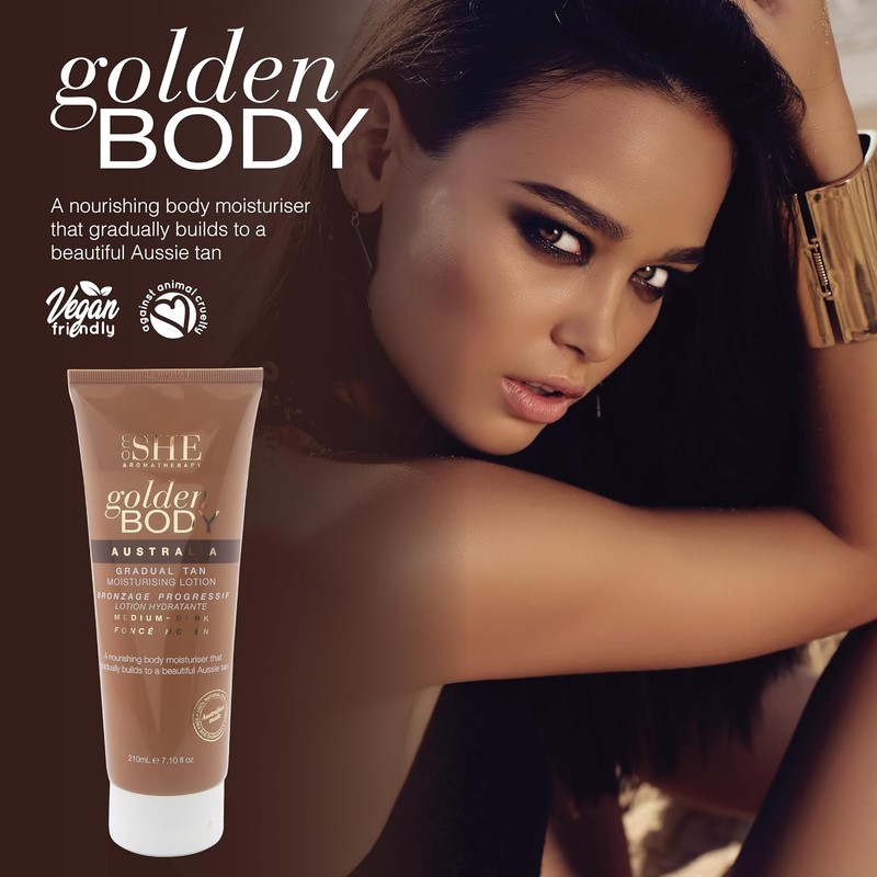 Om SHE Aromaterapia Cuerpo Dorado Bronceado gradual - Medio a