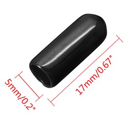 Bonsicoky 60 Pcs Round Rubber End Caps, 1/5" (5mm) ID Vinyl Flexible Screw Thread Protectors Screw Bolt End Protectors for Metal Tubing Rod Bolt, Black