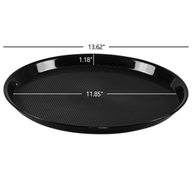 Zerdyne Black Round Serving Trays, Set of 4 Restaurant Serving Tray