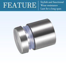 QUARKZMAN 19 mm Diameter 25 mm Long Glass Spacer x 4 Pieces Stainless Steel Wall Mounting Nails for Signage Board and Frame