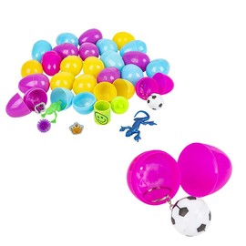 The Dreidel Company Filled Easter Egg, Colorful Toy Filled Surprise Easter Eggs, Party Favor 2" (24-Pack)