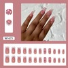 Press on Nails French Design Floral - Medium Square Shiny